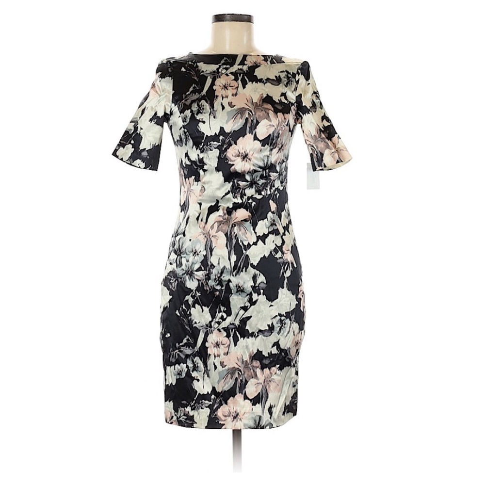 Veronika Maine Floral Pattern Sheath Mini Dress